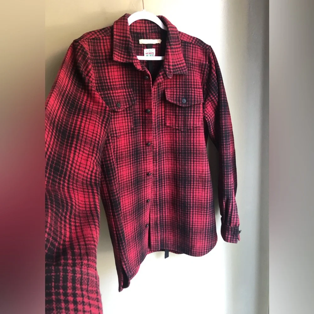 Off-White Heavy Wool Flannel Shirt Jacket Size: M